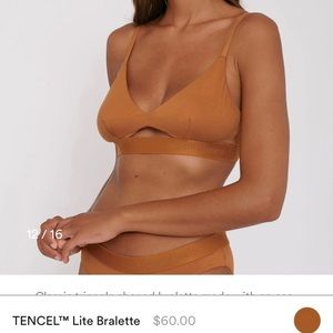 nwt organic basics tencel lite bralette in ochre